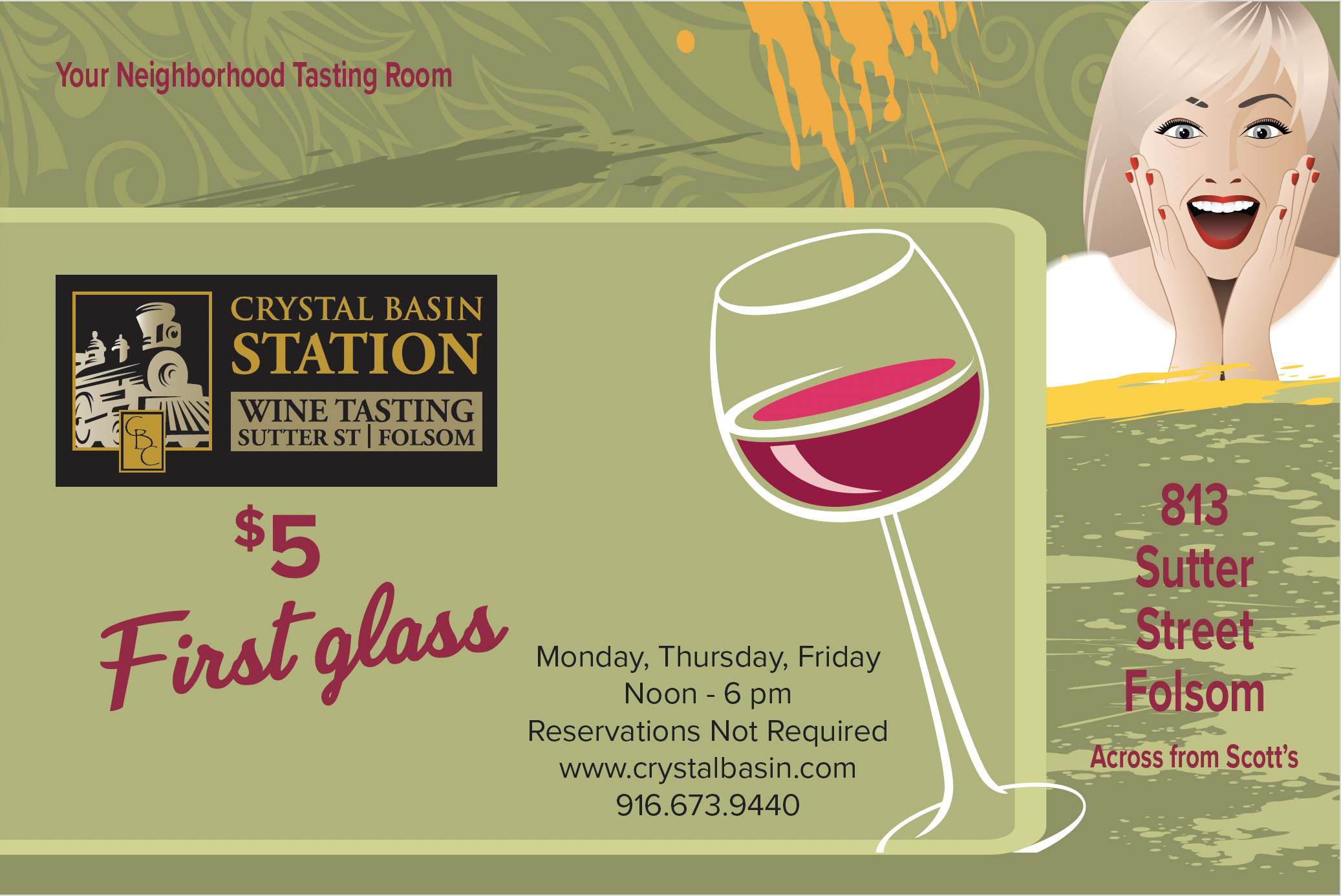 Wine Specials in Folsom on Weekdays | Crystal Basin Station Wine Tasting in Folsom