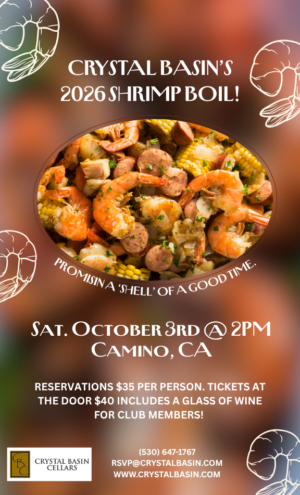 Crystal Basin Shrimp Boil | Wine Tasting in Placerville