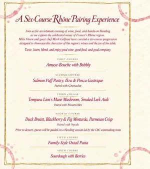 Six-Course Rhine Pairing Experience | Wine Tasting in Placerville