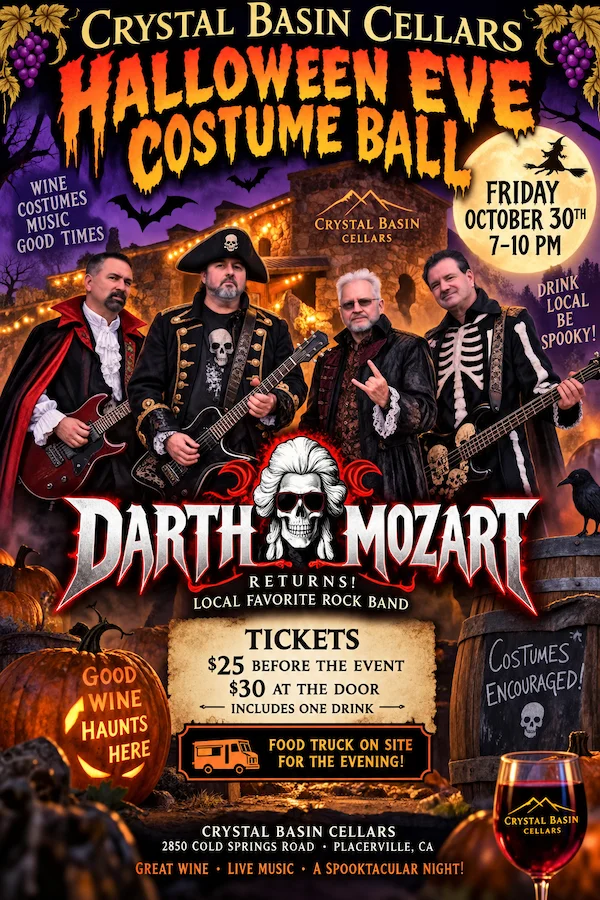 Halloween Eve Costume Ball | Wine Tasting in Placerville